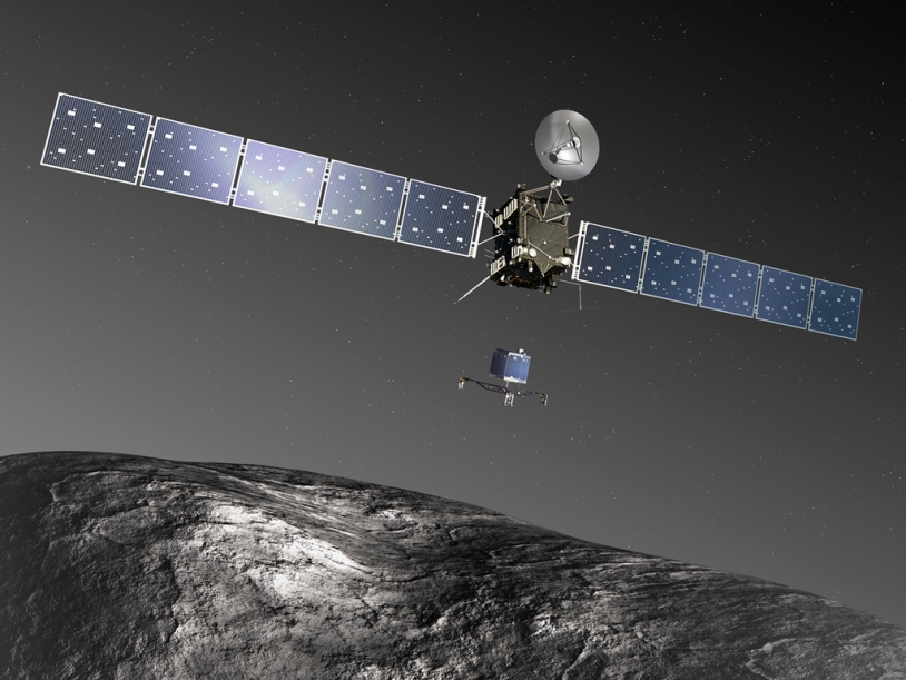 Le petit robot Philae sera largué à 510 millions de km de la Terre le 12 novembre 2014. Crédits : ESA–C. Carreau/ATG medialab.