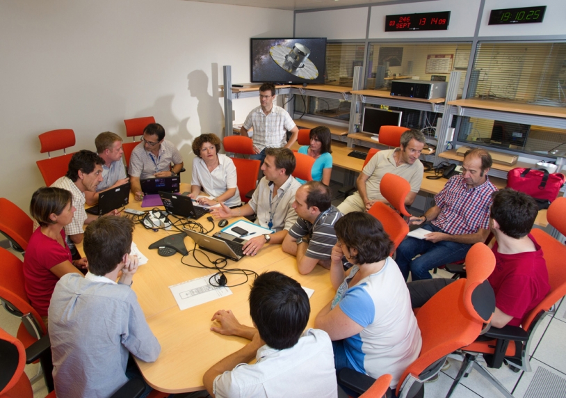 Répétition générale au centre de calcul de Gaia au CNES, à Toulouse, du 28 août au 6 septembre 2013. Crédits : CNES/Emmanuel GRIMAULT, 2013.