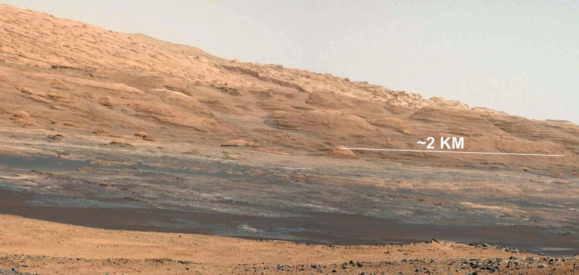 La base du Mont Sharp, futur terrain d&#039;exploration de Curiosity
